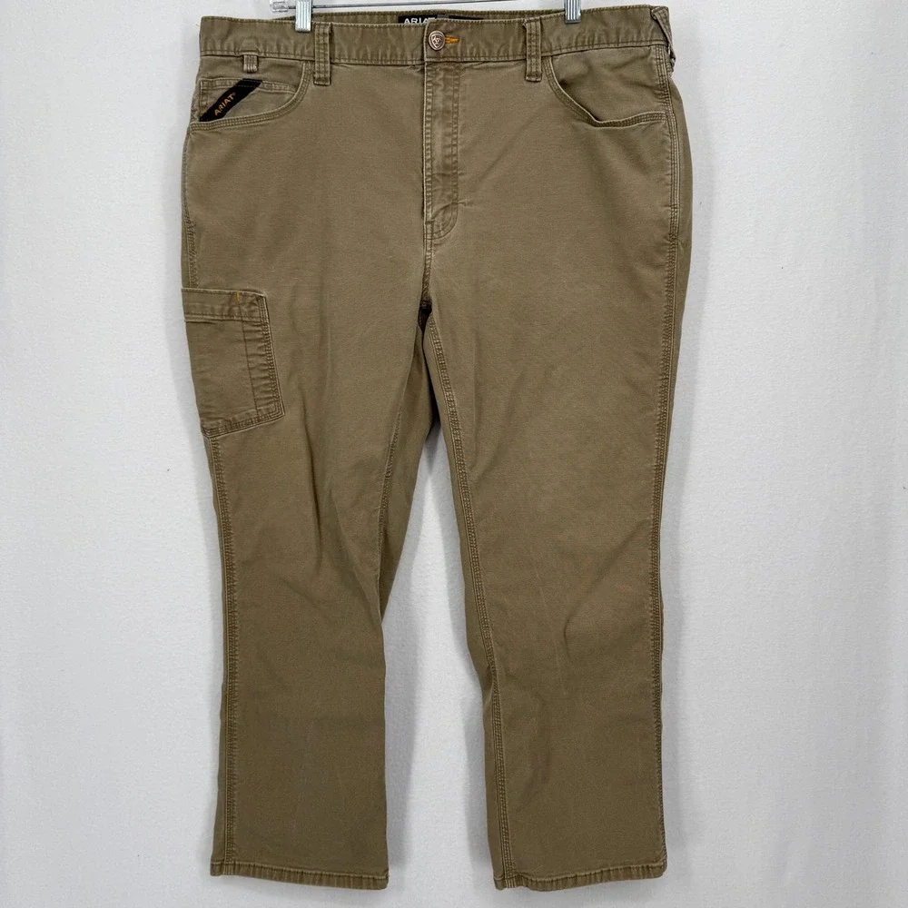 Ariat Rebar M4 Made Tough Pants Mens 40/30 Khaki Relaxed Straight Work Trousers